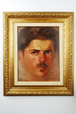 Tablou pictura Portret barbat - Sever Burada ulei semnat carton foto