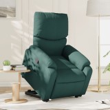 VidaXL Fotoliu rabatabil ridicare pe verticală, verde &icirc;nchis, textil