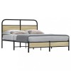 VidaXL Cadru de pat fără saltea 135x190 cm Lemn derivat stejar Sonoma 4100409