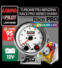 Ceas bord turometru benzina, Race Pro series 95mm, 7 culori - CBTB101 foto