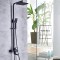 Coloana de dus, Inox, Para Patrata, Efect Ploaie, 3 Functii, Montare Pe Perete, Negru Satin, Accesorii Incluse, HS007 ModernLight Concept