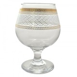 Set 6 Pahare Sticla cu picior Coniac 385ml Impletit Gold 1914 DNC58973