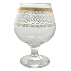 Set 6 Pahare Sticla cu picior Coniac 385ml Impletit Gold 1914 DNC58973 foto