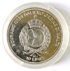 MALTA 10 LIRE LIRAS 2005 ROMA AETERNA PAPA IOAN PAUL II PROOF IN CAPSULA DE METACRILAT (CITITI DESCRIEREA)