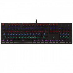 Tastatură USB Gaming cu Fir, Tip Mecanic, Taste Iluminate, Cablu Împletit Întărit