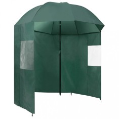 vidaXL Umbrelă pentru pescuit, verde, 220x185 cm 318835