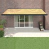 VidaXL Copertină retractabilă, galben/alb, 5x3 m, textil/aluminiu