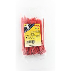 Set 100 buc colier cablu 140x3.6mm din plastic rosu Cobra 9133