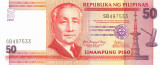 FILIPINE █ bancnota █ 50 Piso █ 2008 █ P-193b █ UNC █ necirculata