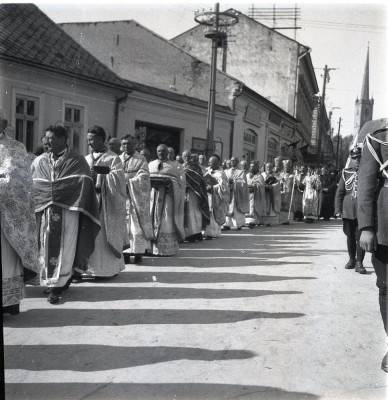 HST 297S Negativ pe celuloid episcop Iuliu Hossu și Alexandru Rusu Dej anii 1930 foto