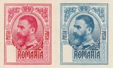 ROMANIA 1908 GRAVATE BL 4 PROBE DE TIPAR NEDANTELATE FARA INDICATIA VALORII MNH