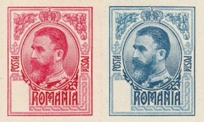 ROMANIA 1908 GRAVATE BL 4 PROBE DE TIPAR NEDANTELATE FARA INDICATIA VALORII MNH foto