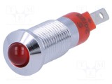 Lampă LED convexă roșie 24-28VDC &Oslash;8,2mm IP40 SIGNAL-CONSTRUCT