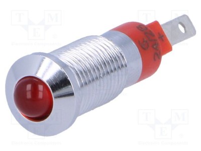 Lampă LED convexă roșie 24-28VDC &amp;Oslash;8,2mm IP40 SIGNAL-CONSTRUCT foto