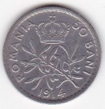Moneda Argint Romania, 50 Bani 1914, Numismatica