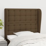 VidaXL Tăblie de pat cu aripioare maro &icirc;nchis 93x23x118/128 cm textil