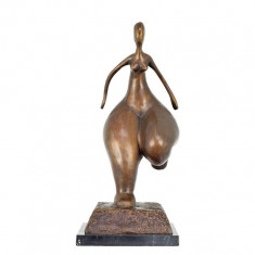 Femeie nud-statueta moderna din bronz pe un soclu din marmura TBE-15