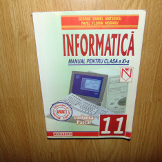 Informatica -Manual ptr clasa a XI-a -George Daniel Mateescu anul 2003