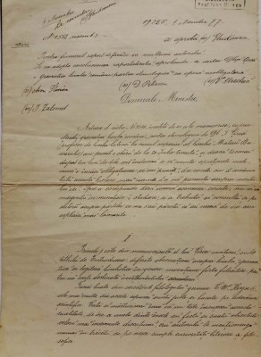 O Gramatică a limbii rom&amp;acirc;ne dela 1878. Referatul &amp;icirc;naintat Ministerului &amp;icirc;n vederea editării cărții. foto