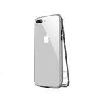 Husa compatibila cu Apple pentru Iphone 8 Plus Magnetica Silver, MyStyle Perfect Fit cu spate de sticla
