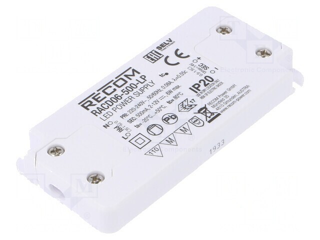 Alimentator LED 6W 2-12VDC 500mA IP20