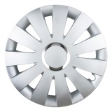 Capac roata auto Leoplast Beat 15 inch argintiu pentru jante din otel, din ABS, montaj rapid, protectie impotriva murdariei si uzurii