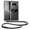 Husa Kwmobile pentru Google Pixel 8 Pro, Transparent/Negru, Silicon, KWM0000208S003C, Textil, Carcasa