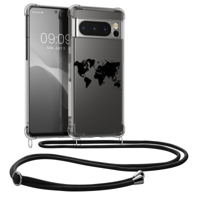 Husa Kwmobile pentru Google Pixel 8 Pro, Transparent/Negru, Silicon, KWM0000208S003C foto