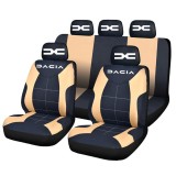 Set Huse Scaune Universale Compatibile cu Dacia Nou &ndash; Negru/Crem