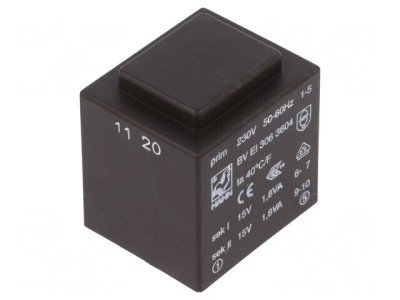 Transformator &amp;icirc;ncapsulat 3,6VA 230VAC 15V 120mA foto
