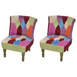 VidaXL Fotolii franțuzești, 2 buc., model mozaic, material textil