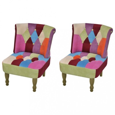 Fotolii franțuzești, 2 buc., model mozaic, material textil foto
