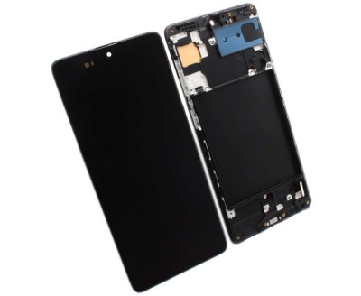 Display Samsung Galaxy A71 A715 Oled cu Rama Black Negru foto