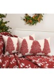 Huse decorative de pernă de Crăciun, pachet de 2, cu broderie &icirc;n formă de brăduț de Crăciun