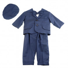 Costum de botez pentru baieti 6 piese Mini Junior CEB-23, Bleumarin foto