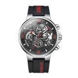 Ceas Bărbați Playboy 3052 Negru-Rosu &ndash; Design Luxury, Funcții Multiple, Afișaj Luminos, Rezistent la Apă 3ATM