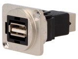 Adaptor USB A soclu - USB B soclu, metal, USB 2.0, FT