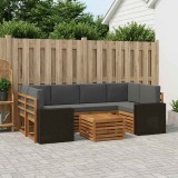 vidaXL Set de canapele de exterior cu pernă 7 pcs Natural și Antracit 3384093