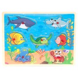 Puzzle din lemn, Animale marine, 7 piese