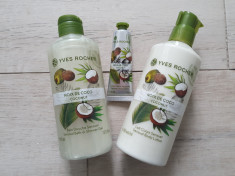 SET YVES ROCHER Gel Dus + Lapte Corp NUCA COCOS 400 ml + Crema maini foto