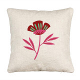 Perna Decorativa Canapea, Model Florale Red Paradise, 40x40 cm, Cu fermoar