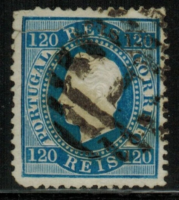 Portugal 1871 King Luis I 120 Rs K.12 1/2 Mi.42B used AM.576 foto