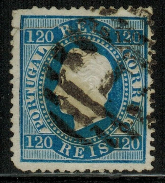 Portugal 1871 King Luis I 120 Rs K.12 1/2 Mi.42B used AM.576