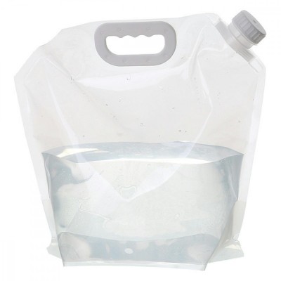Canistra 10l reutilizabila, pliabila, etansa, transparenta, pentru apa potabila necesara in calatorii, camping, off-road, ATV foto