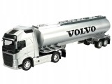 Macheta Cap Tir Volvo FH 4x2 cu cisterna 1:32 replica metal argintiu