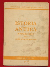 ISTORIA ANTICA manual unic pentru clasa a V-a elementara 1949