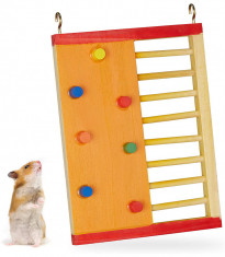 Jucarie interactiva pentru hamster, Lemn, Multicolor foto