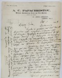 SCRISOARE COMERCIALA EXPEDIATA DE A.C. PAPACHRISTOU , NEGUSTOR LONDONEZ DE BLANURI , UNUI CLIENT BUCURESTEAN , 1 SEPT. 1937