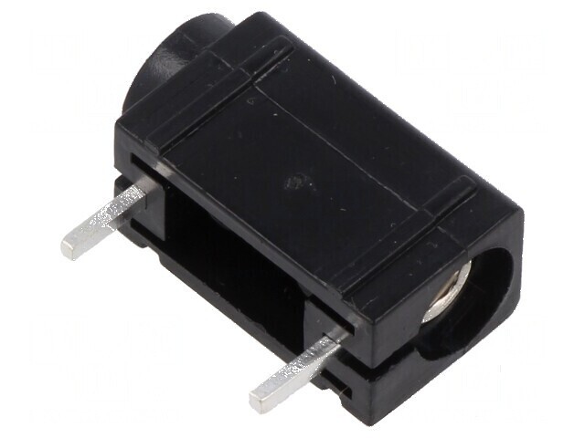 Conector banană 4mm soclu 24A negru argintat pentru PCB