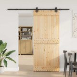 vidaXL Ușă glisantă NARVIK Natural și Negru 90 x 210 cm (213,5 cm) 3445284